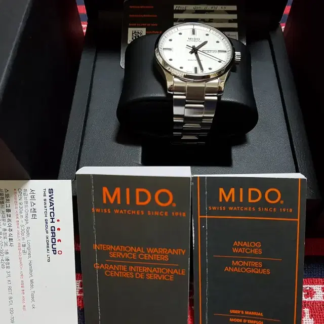 정품 MIDO 미도멀티포트 논크로노 남성 메탈밴드시계 풀셋.풀박 42mm