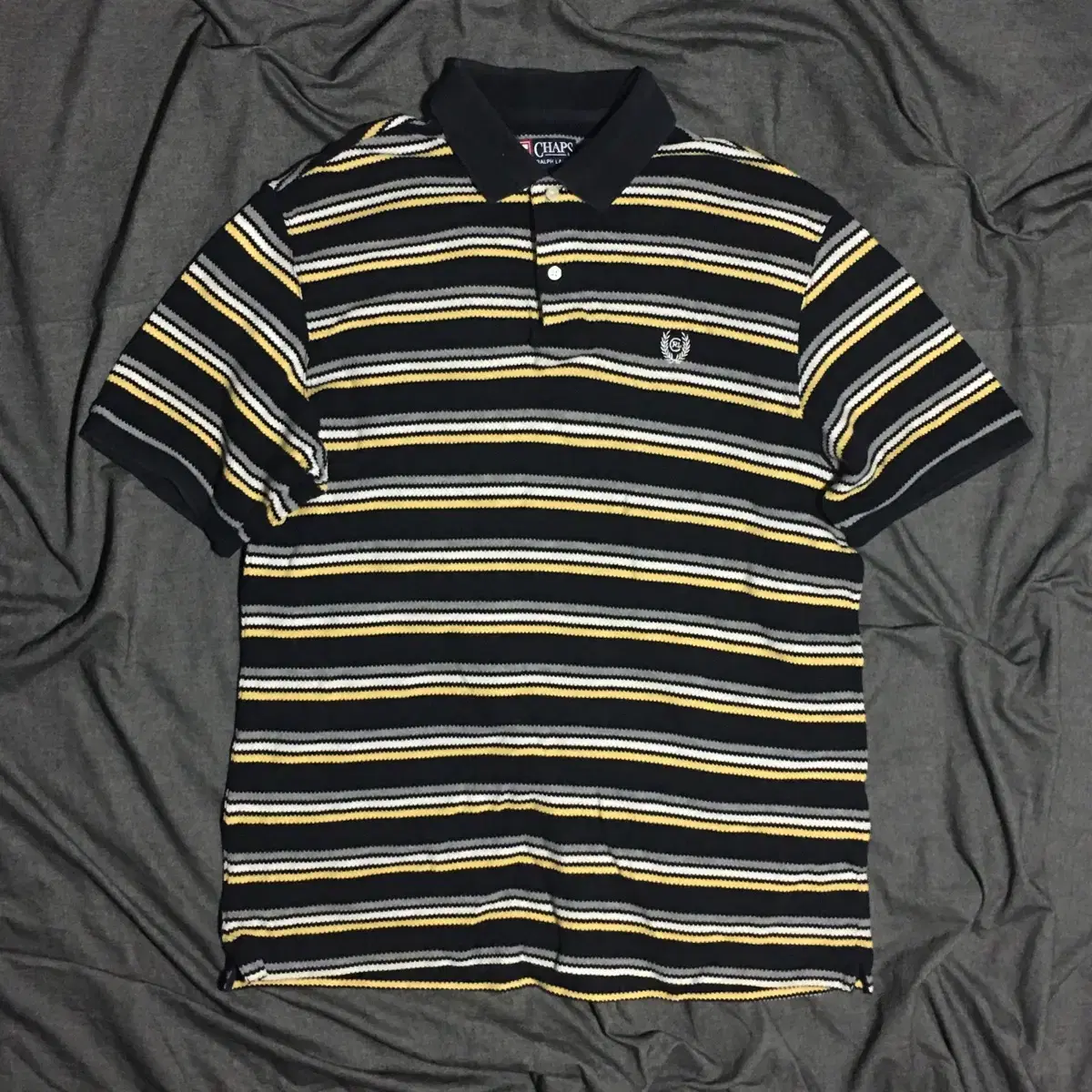 Chaps Ralph Lauren S/S 스트라이프 폴로 셔츠 Sz L