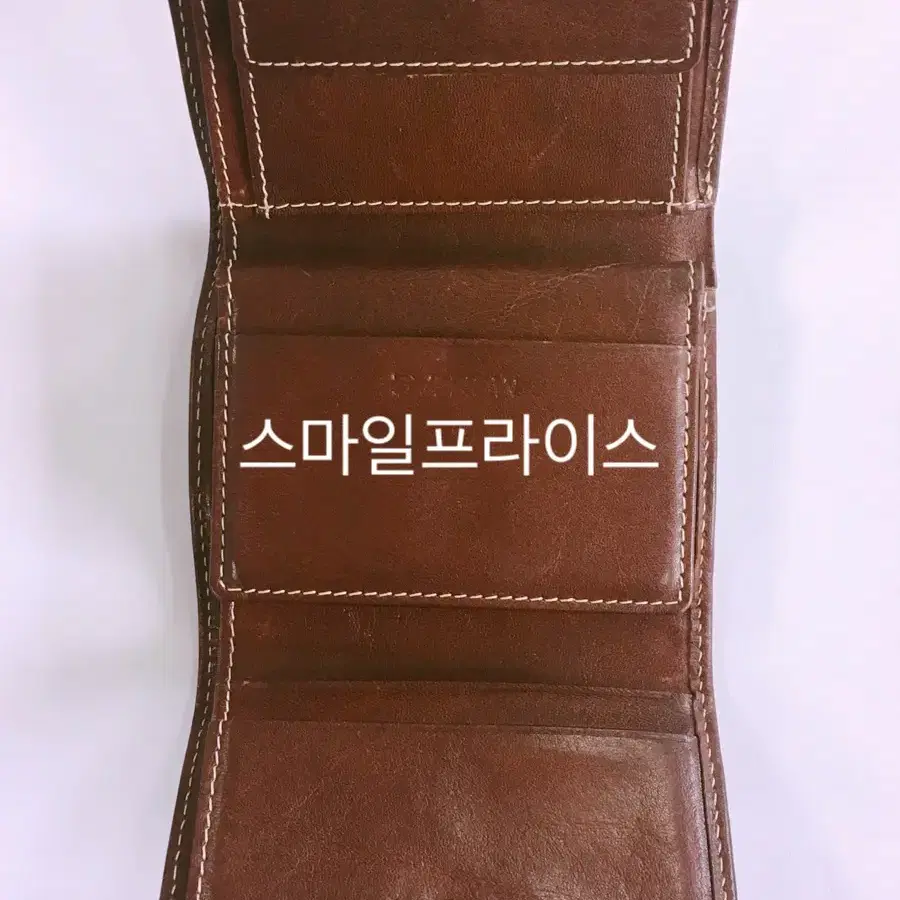 몽삭 반지갑 면 천 아이보리 가죽