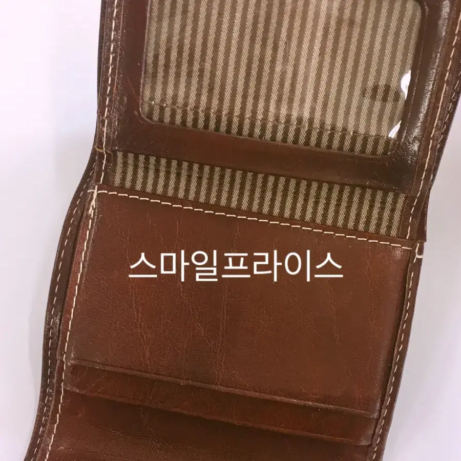 몽삭 반지갑 면 천 아이보리 가죽